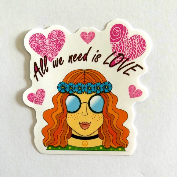 Other - 3/$5 of DIFFERENT stickers with this 1 OR make your own bundle-HIPPIE love heart